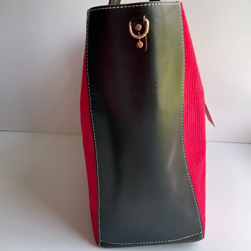Frances Valentine Red and Black Tote Bag - Picture 4 of 6
